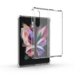 Samsung Galaxy Z Fold 3 uyumlu Şeffaf Kılıf Anti Shock Darbe Emici Silikon Kapak Esnek TPU