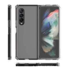 Samsung Galaxy Z Fold 3 uyumlu Şeffaf Kılıf Anti Shock Darbe Emici Silikon Kapak Esnek TPU