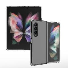 Samsung Galaxy Z Fold 3 uyumlu Şeffaf Kılıf Anti Shock Darbe Emici Silikon Kapak Esnek TPU