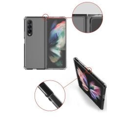 Samsung Galaxy Z Fold 3 uyumlu Şeffaf Kılıf Anti Shock Darbe Emici Silikon Kapak Esnek TPU