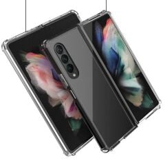 Samsung Galaxy Z Fold 3 uyumlu Şeffaf Kılıf Anti Shock Darbe Emici Silikon Kapak Esnek TPU